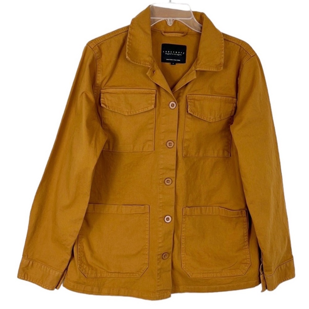 Sanctuary Button Utility Jacket women's S Golden Caramel Pockets Twill EUC